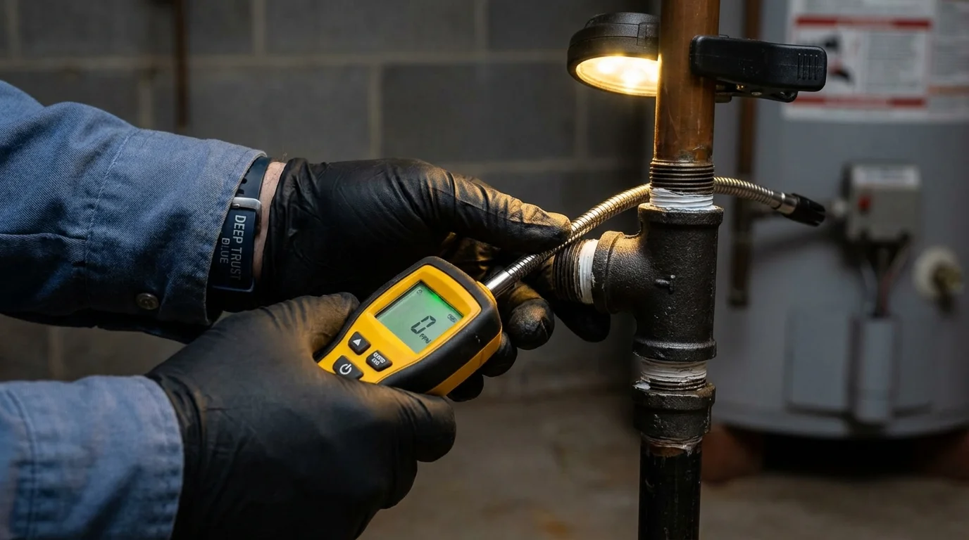 Gas leak detection with electronic sniffer by Johns Plumbing LLC in San Pedro
