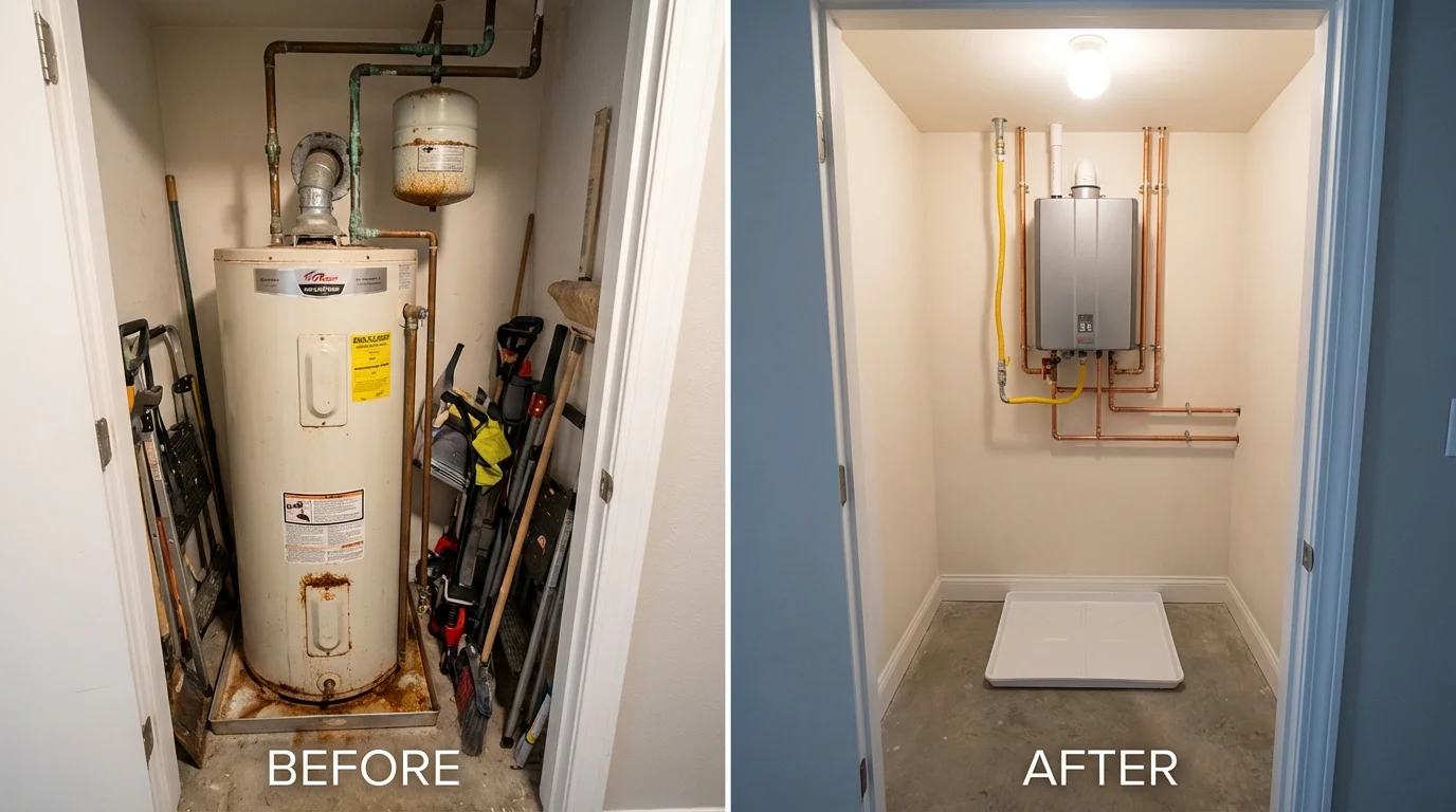 Tank water heater versus wall-mounted tankless unit comparison for San Pedro, CA homeowners