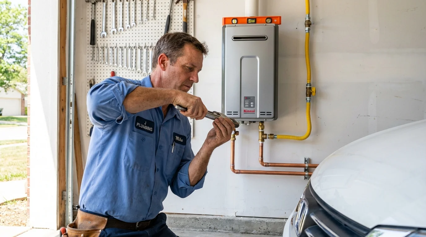 Tankless water heater installation by a Johns Plumbing LLC plumber in San Pedro